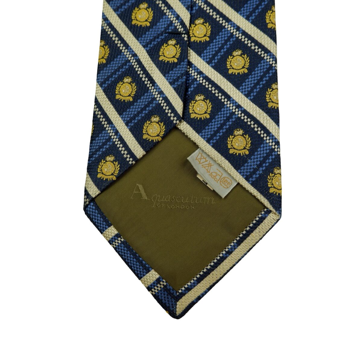 a16533 8 Aquascutum Tie Silk Navy Logo Pattern Korea (US Import Tax Included) มุมที่ 8