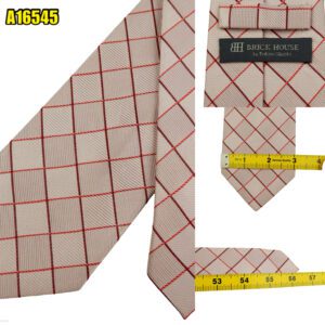 Brick House Tie Silk Pink Check China (US Import Tax Included) มุมที่ 1