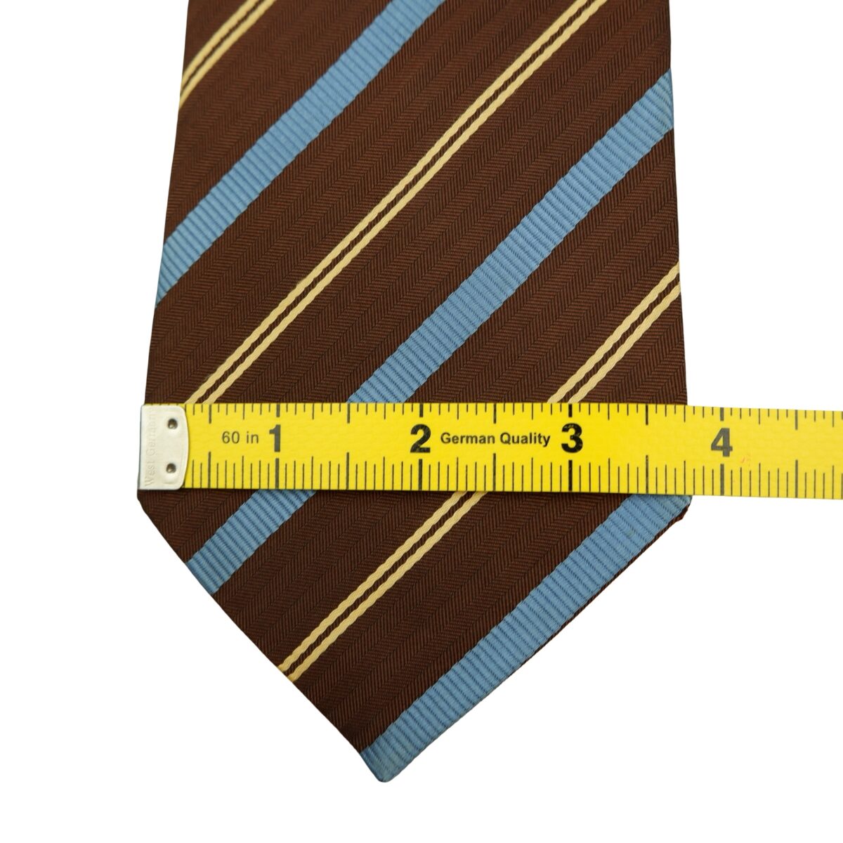 a16547 12 Burberry Tie Silk Brown Stripe Japan (US Import Tax Included) มุมที่ 12