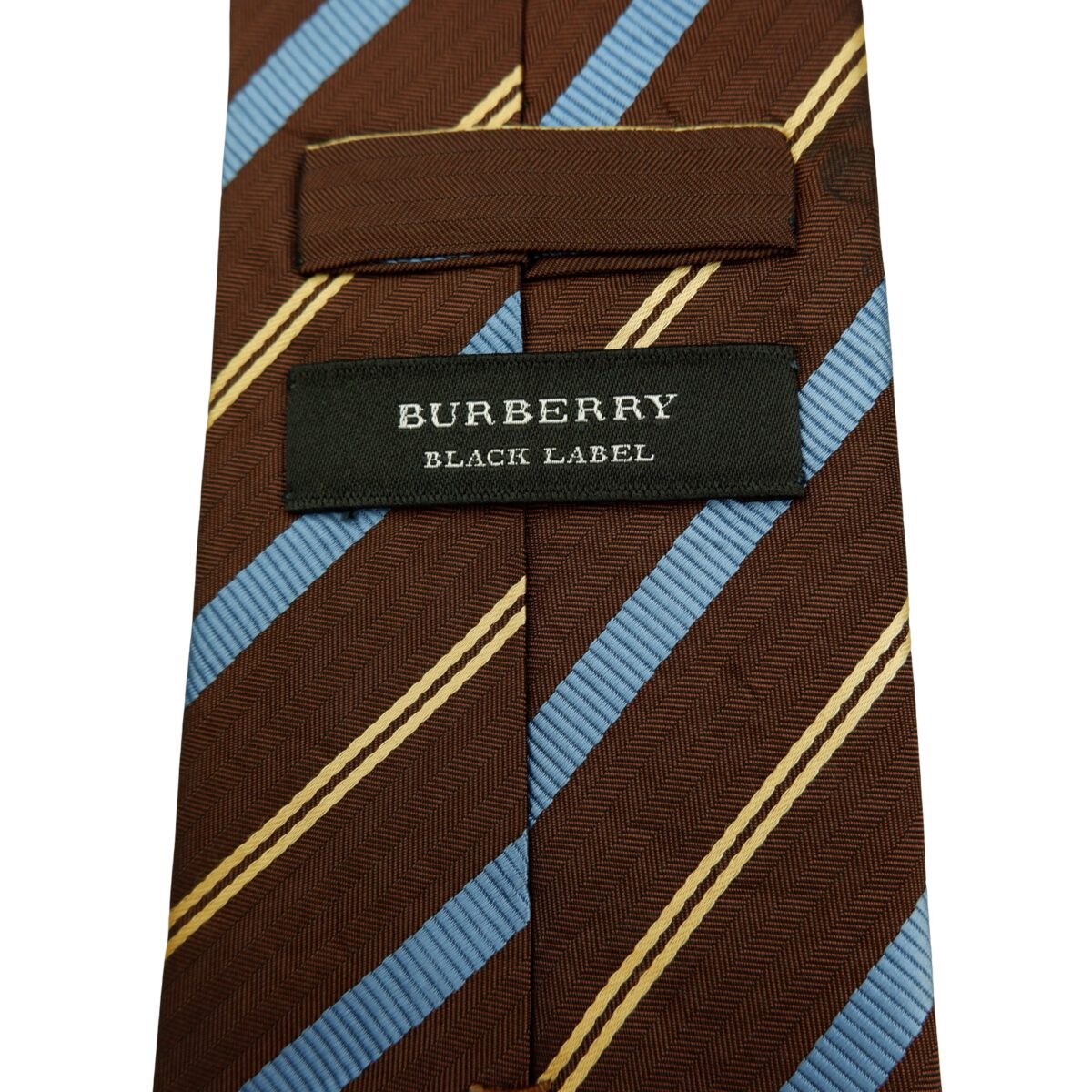 a16547 8 Burberry Tie Silk Brown Stripe Japan (US Import Tax Included) มุมที่ 8