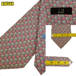 Dunhill Tie Silk Pink Micro Pattern Italy (US Import Tax Included) มุมที่ 1