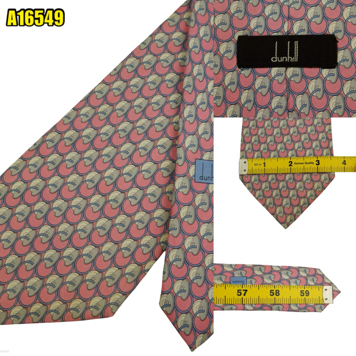 created by photogrid Dunhill Tie Silk Pink Micro Pattern Italy (US Import Tax Included) มุมที่ 1