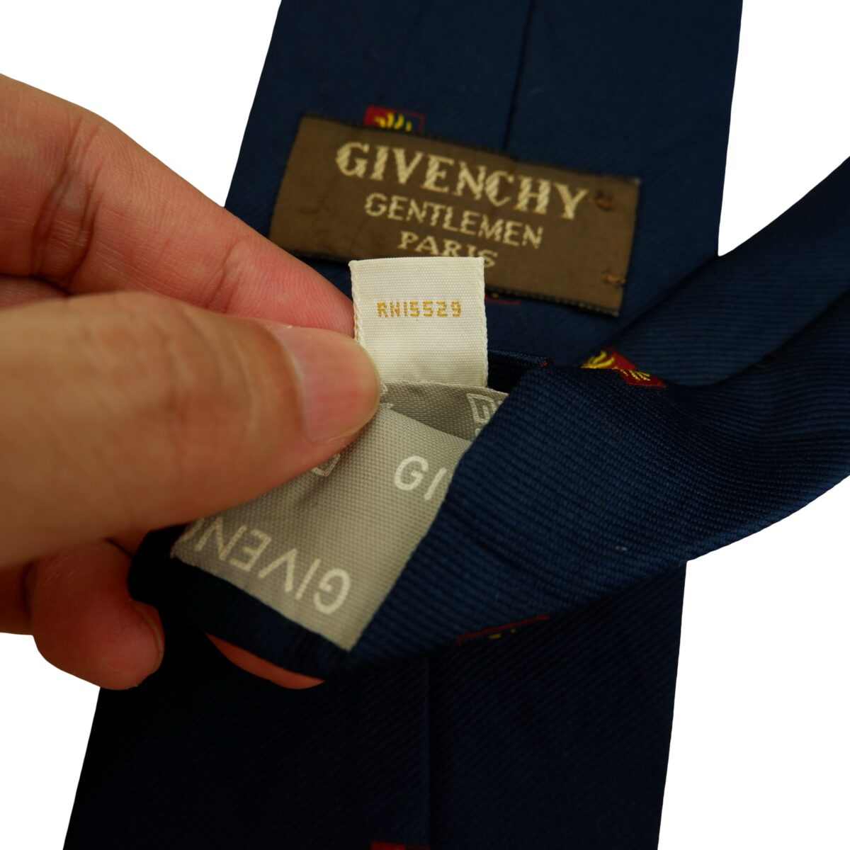 a16551 11 Givenchy Tie Silk PE Navy Logo Pattern (US Import Tax Included) มุมที่ 11
