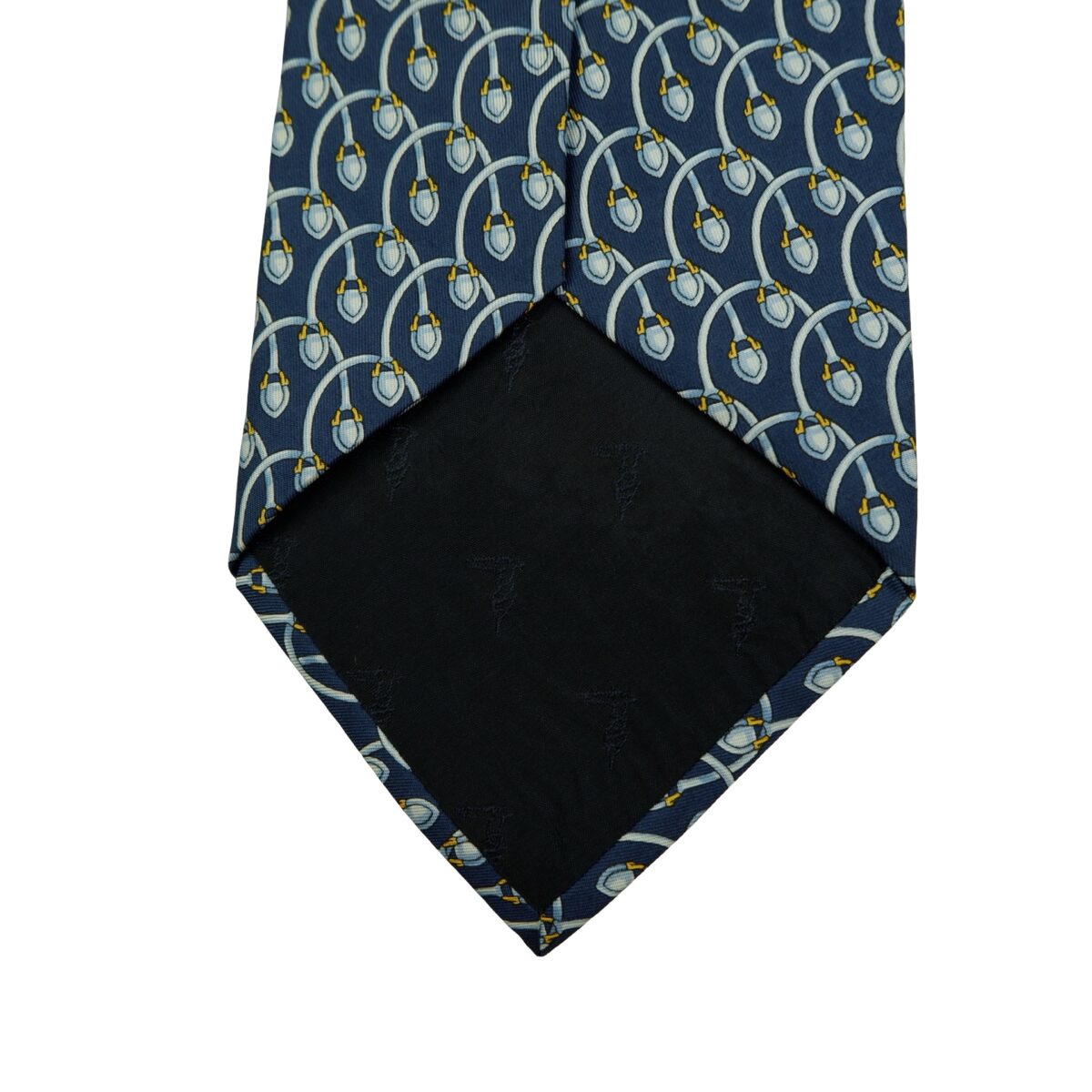 a16552 8 Trussardi Tie Silk Navy Micro Pattern Italy (US Import Tax Included) มุมที่ 8