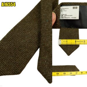 Uniqlo Tie Wool Nylon Brown Herringbone China (US Import Tax Included) มุมที่ 1