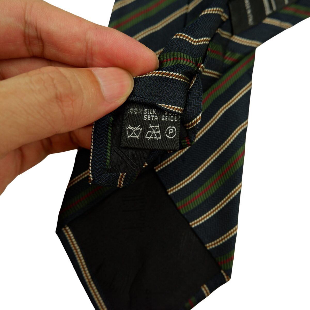 a16555 10 Dunhill Tie Silk Dark Navy Stripe Italy (US Import Tax Included) มุมที่ 10
