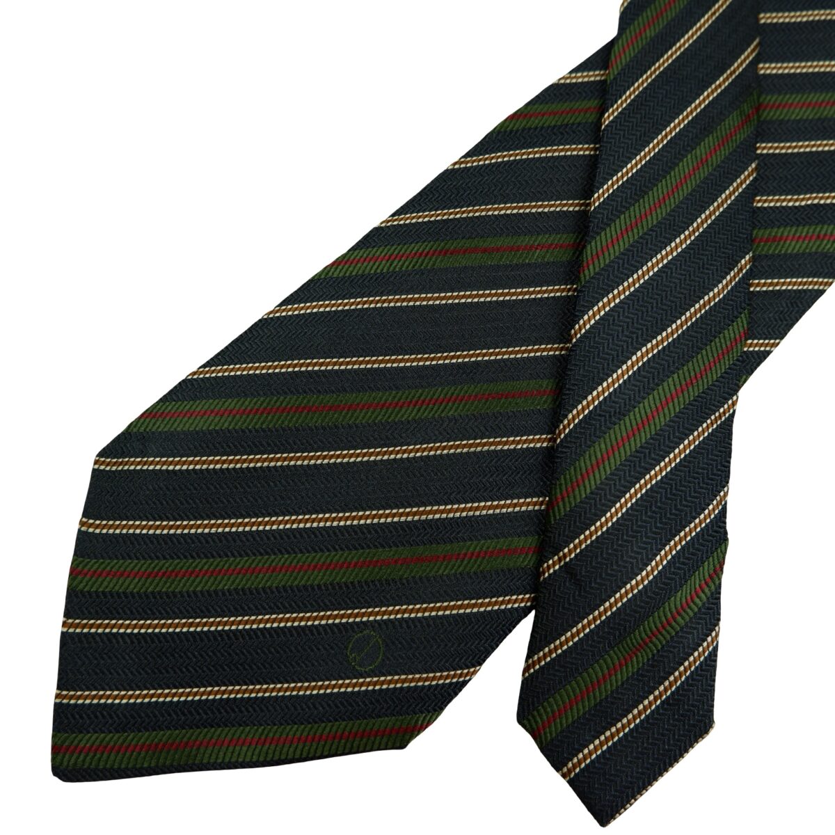 a16555 2 Dunhill Tie Silk Dark Navy Stripe Italy (US Import Tax Included) มุมที่ 2