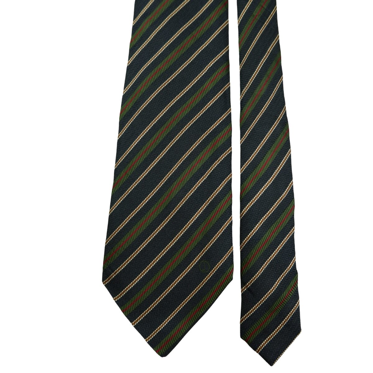 a16555 3 Dunhill Tie Silk Dark Navy Stripe Italy (US Import Tax Included) มุมที่ 3