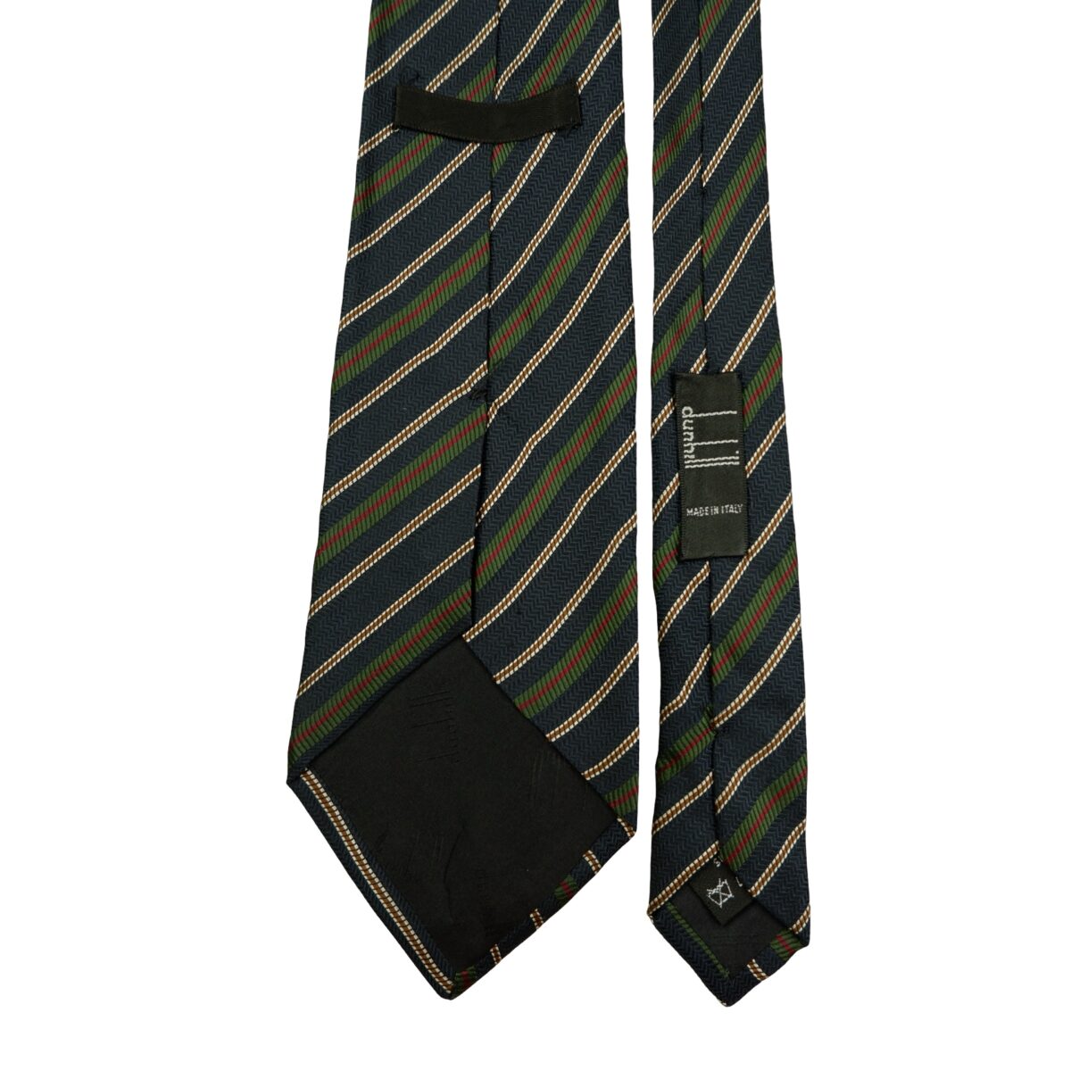 a16555 4 Dunhill Tie Silk Dark Navy Stripe Italy (US Import Tax Included) มุมที่ 4