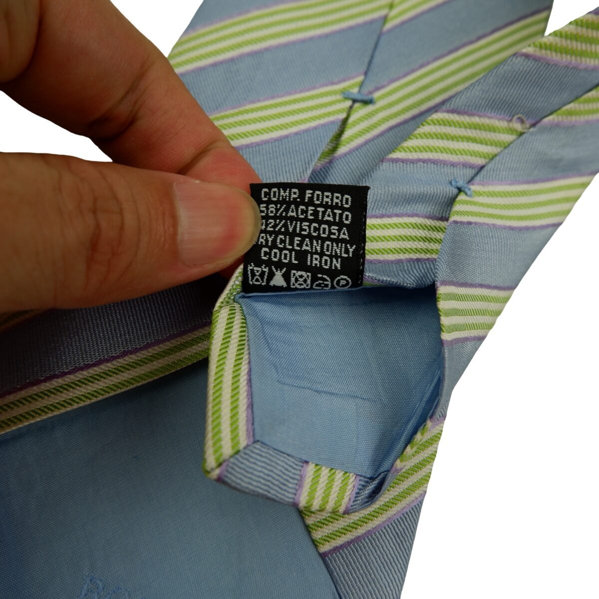 Hugo Boss Tie Silk Light Blue Green Stripe Italy (US Import Tax Included) | mesabb clothing Hugo Boss Tie Silk Light Blue Green Stripe Italy (US Import Tax Included) มุมที่ 11