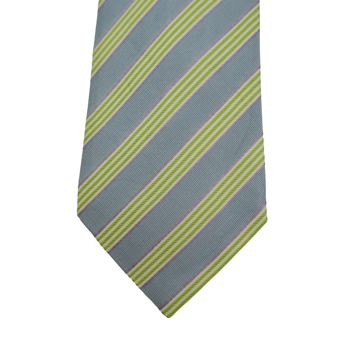 Hugo Boss Tie Silk Light Blue Green Stripe Italy (US Import Tax Included) | mesabb clothing Hugo Boss Tie Silk Light Blue Green Stripe Italy (US Import Tax Included) มุมที่ 6