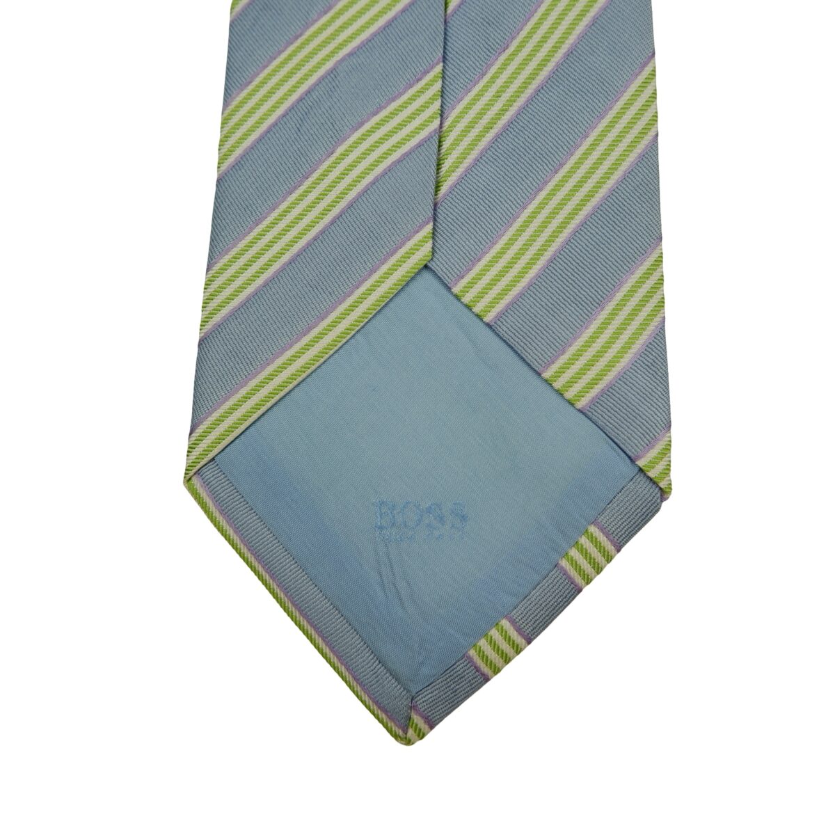 Hugo Boss Tie Silk Light Blue Green Stripe Italy (US Import Tax Included) | mesabb clothing Hugo Boss Tie Silk Light Blue Green Stripe Italy (US Import Tax Included) มุมที่ 8