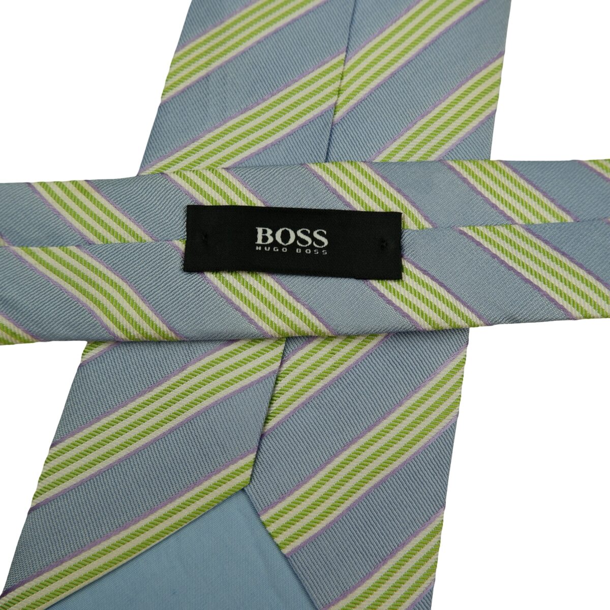 Hugo Boss Tie Silk Light Blue Green Stripe Italy (US Import Tax Included) | mesabb clothing Hugo Boss Tie Silk Light Blue Green Stripe Italy (US Import Tax Included) มุมที่ 9