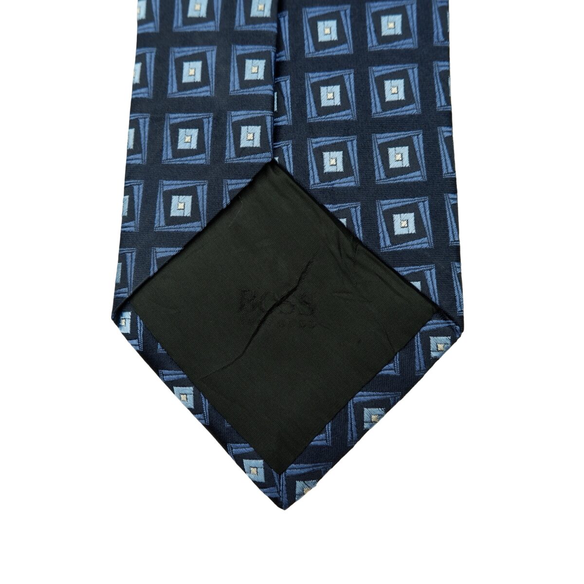 a16566 8 Hugo Boss Tie Silk Dark Navy Geometric Italy (US Import Tax Included) มุมที่ 8