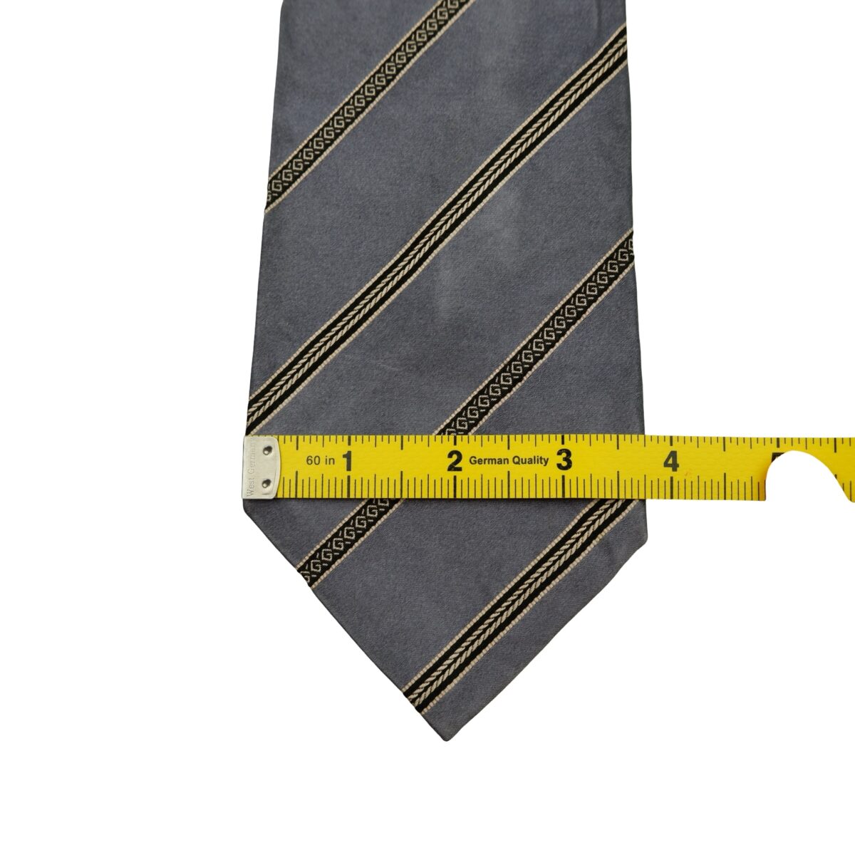 a16569 12 Gucci Tie Silk Gray Stripe Italy (US Import Tax Included) มุมที่ 12