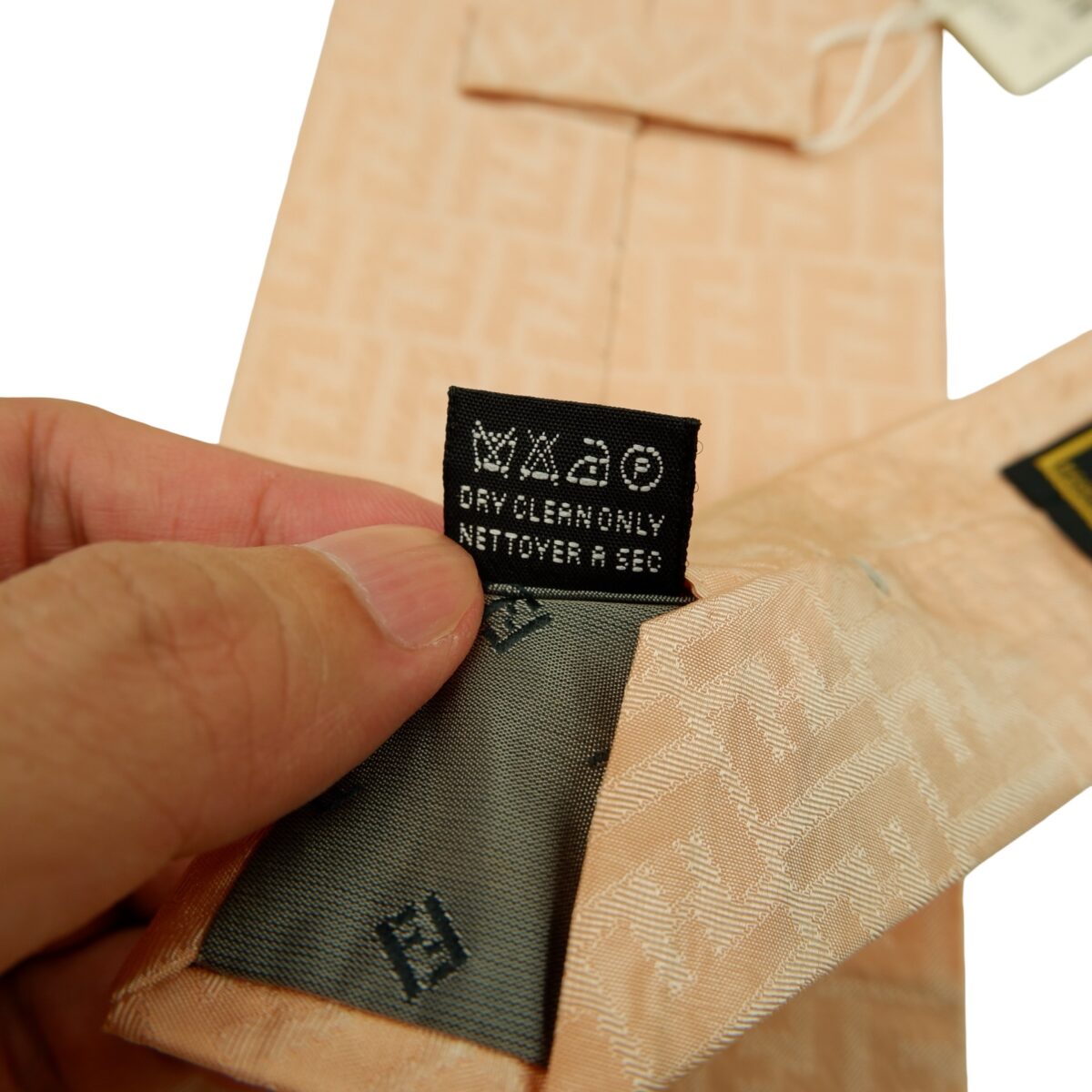 a16577 11 Fendi Tie Silk Light Pink Zucca Pattern Italy (US Import Tax Included) มุมที่ 11