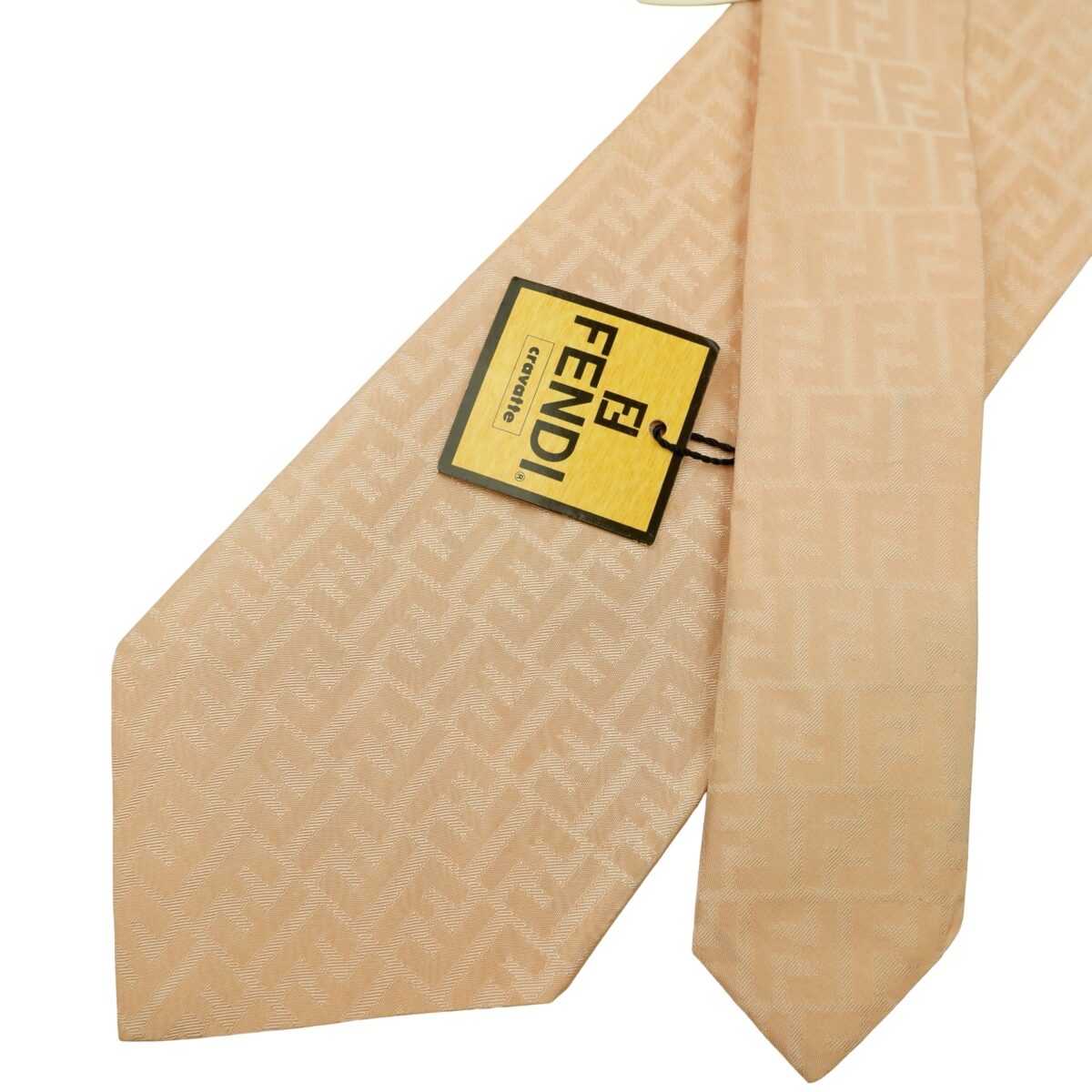 a16577 2 Fendi Tie Silk Light Pink Zucca Pattern Italy (US Import Tax Included) มุมที่ 2