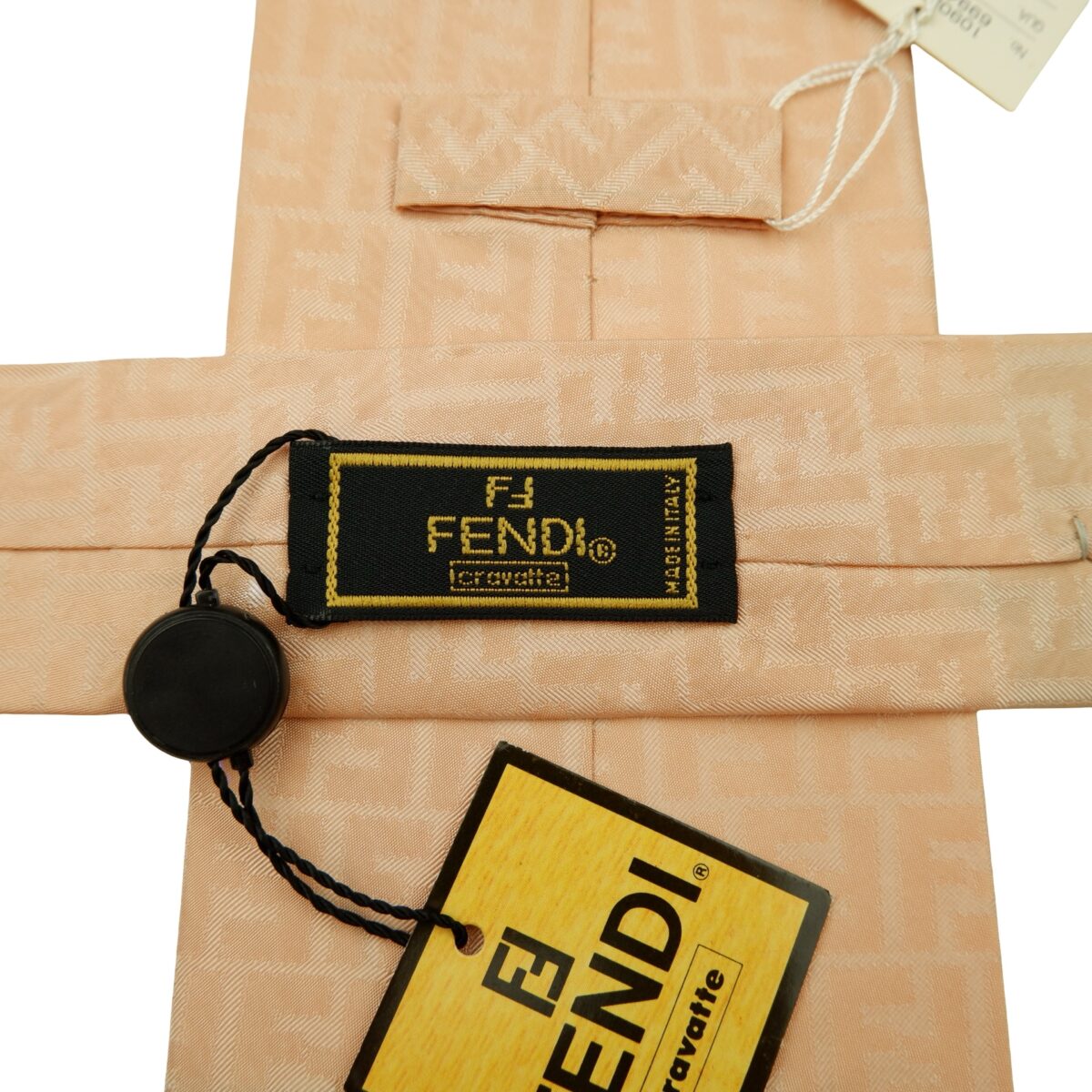 a16577 9 Fendi Tie Silk Light Pink Zucca Pattern Italy (US Import Tax Included) มุมที่ 9
