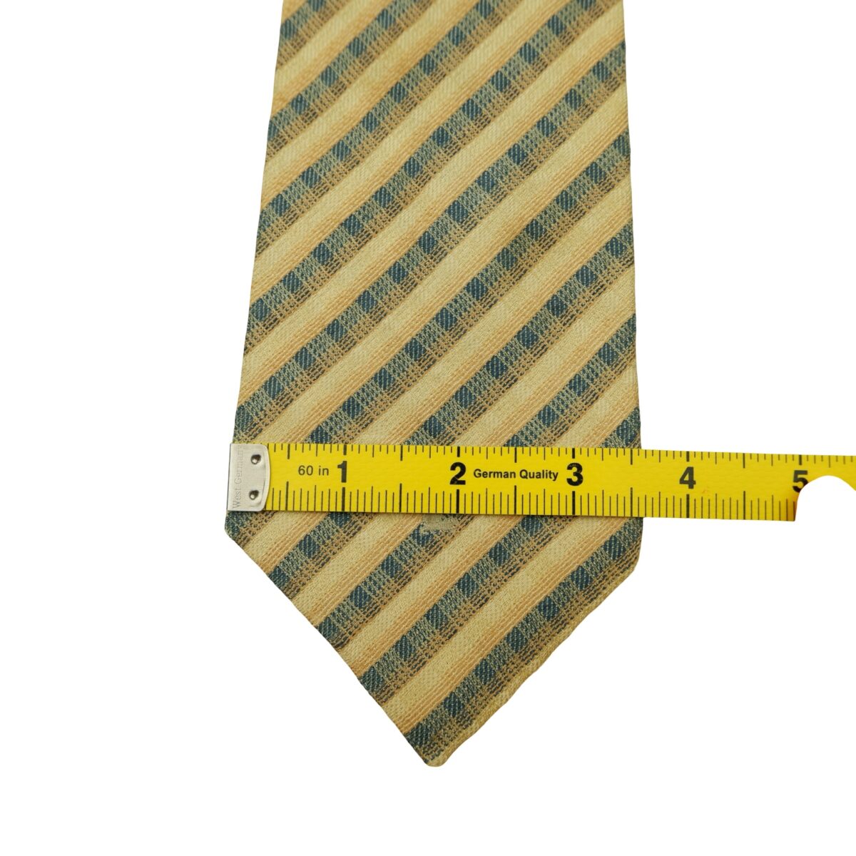 a16579 12 Burberry Tie Silk Wool Brown Navy Stripe Japan (US Import Tax Included) มุมที่ 12