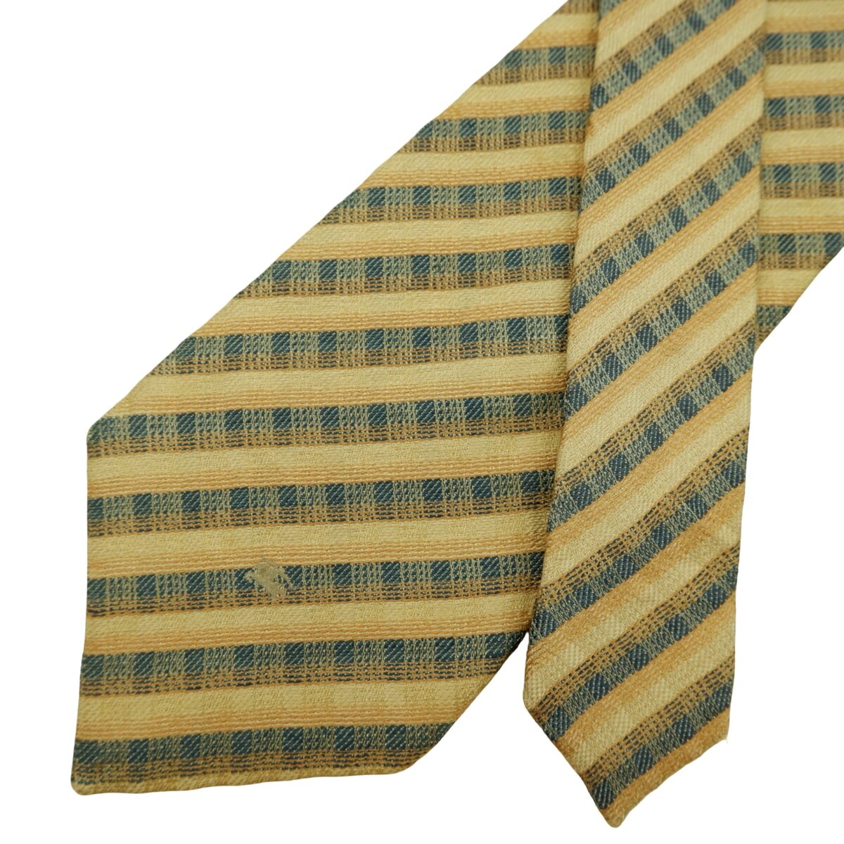 a16579 2 Burberry Tie Silk Wool Brown Navy Stripe Japan (US Import Tax Included) มุมที่ 2