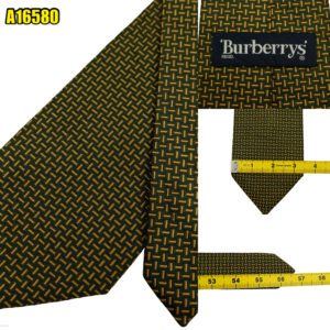 Burberry Tie Silk Brown Geometric Japan (US Import Tax Included) มุมที่ 1