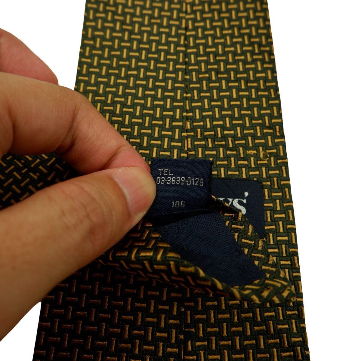 a16580 11 Burberry Tie Silk Brown Geometric Japan (US Import Tax Included) มุมที่ 11