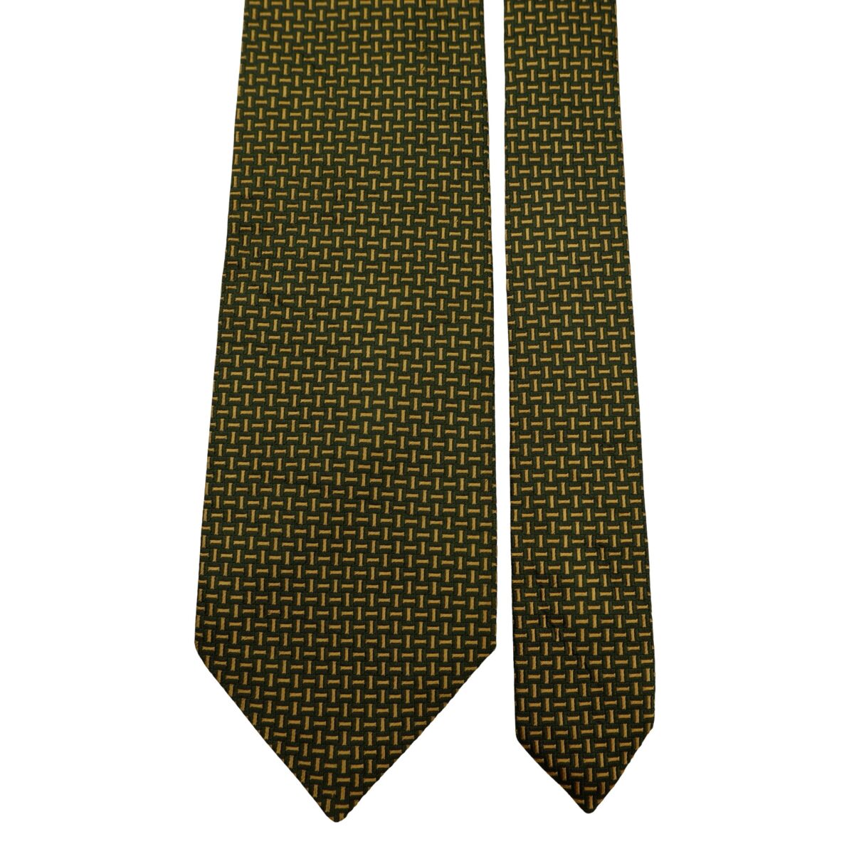 a16580 3 Burberry Tie Silk Brown Geometric Japan (US Import Tax Included) มุมที่ 3