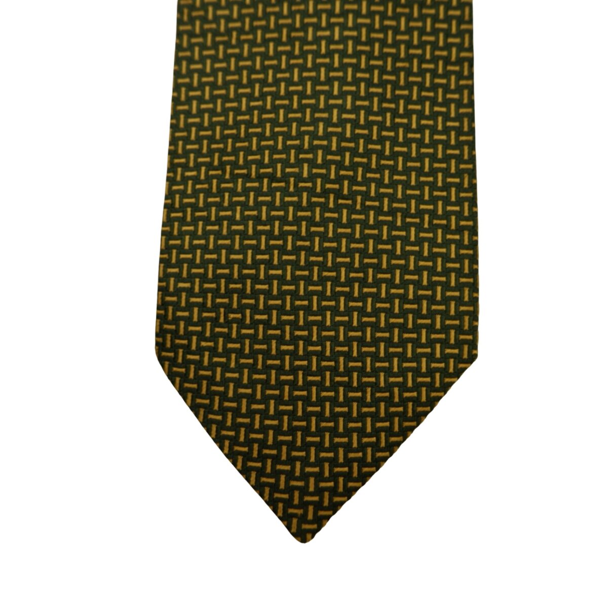 a16580 6 Burberry Tie Silk Brown Geometric Japan (US Import Tax Included) มุมที่ 6