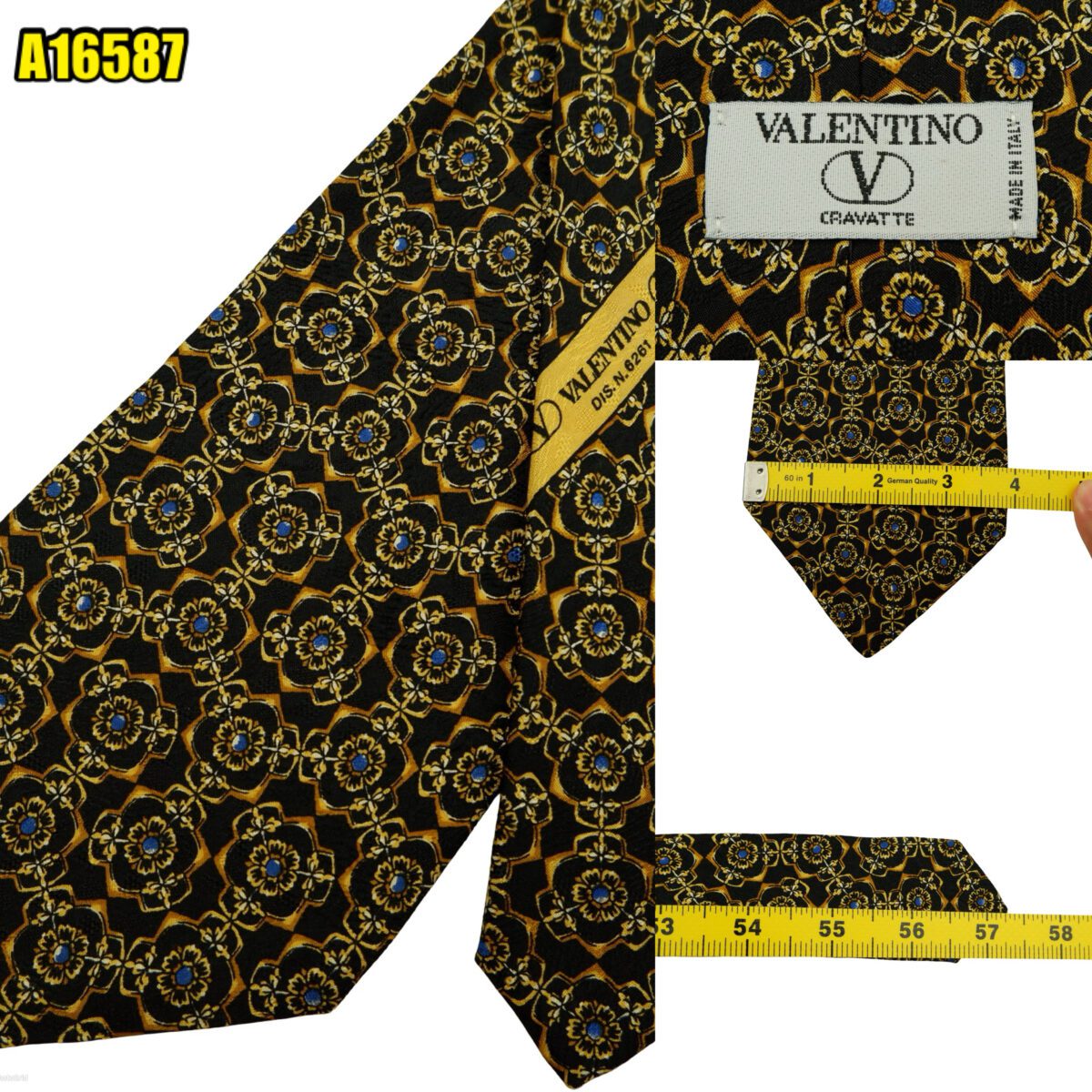 created by photogrid Valentino Tie Silk Black Abstract Pattern Italy (US Import Tax Included) มุมที่ 1