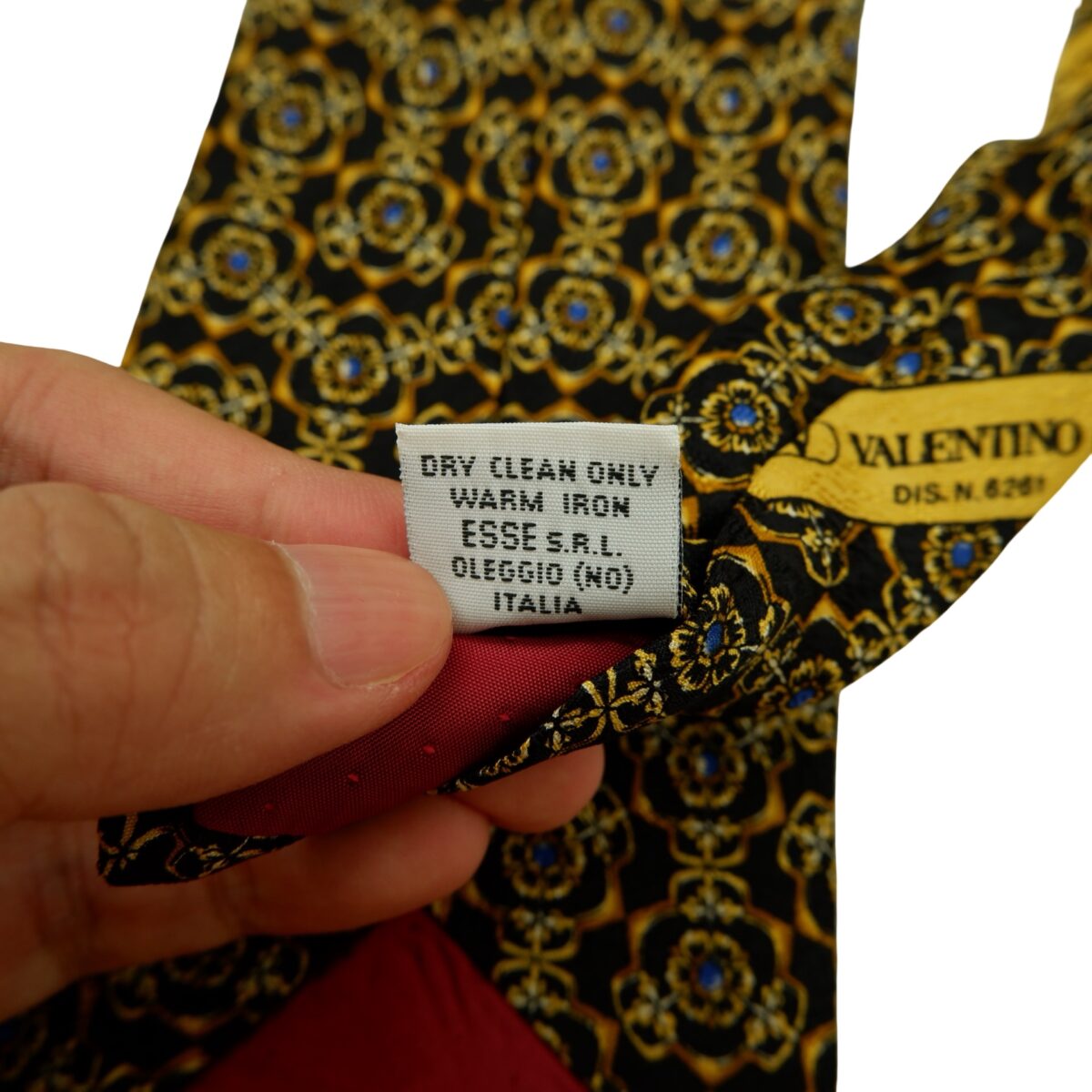 a16587 11 Valentino Tie Silk Black Abstract Pattern Italy (US Import Tax Included) มุมที่ 11