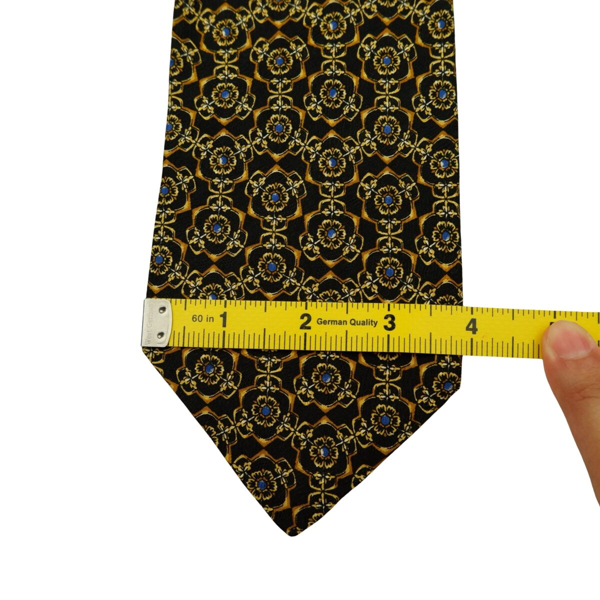 a16587 12 Valentino Tie Silk Black Abstract Pattern Italy (US Import Tax Included) มุมที่ 12
