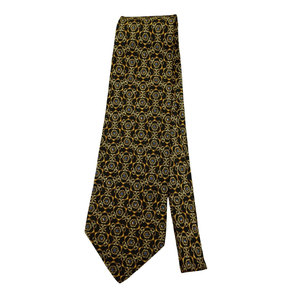 a16587 5 Valentino Tie Silk Black Abstract Pattern Italy (US Import Tax Included) มุมที่ 5