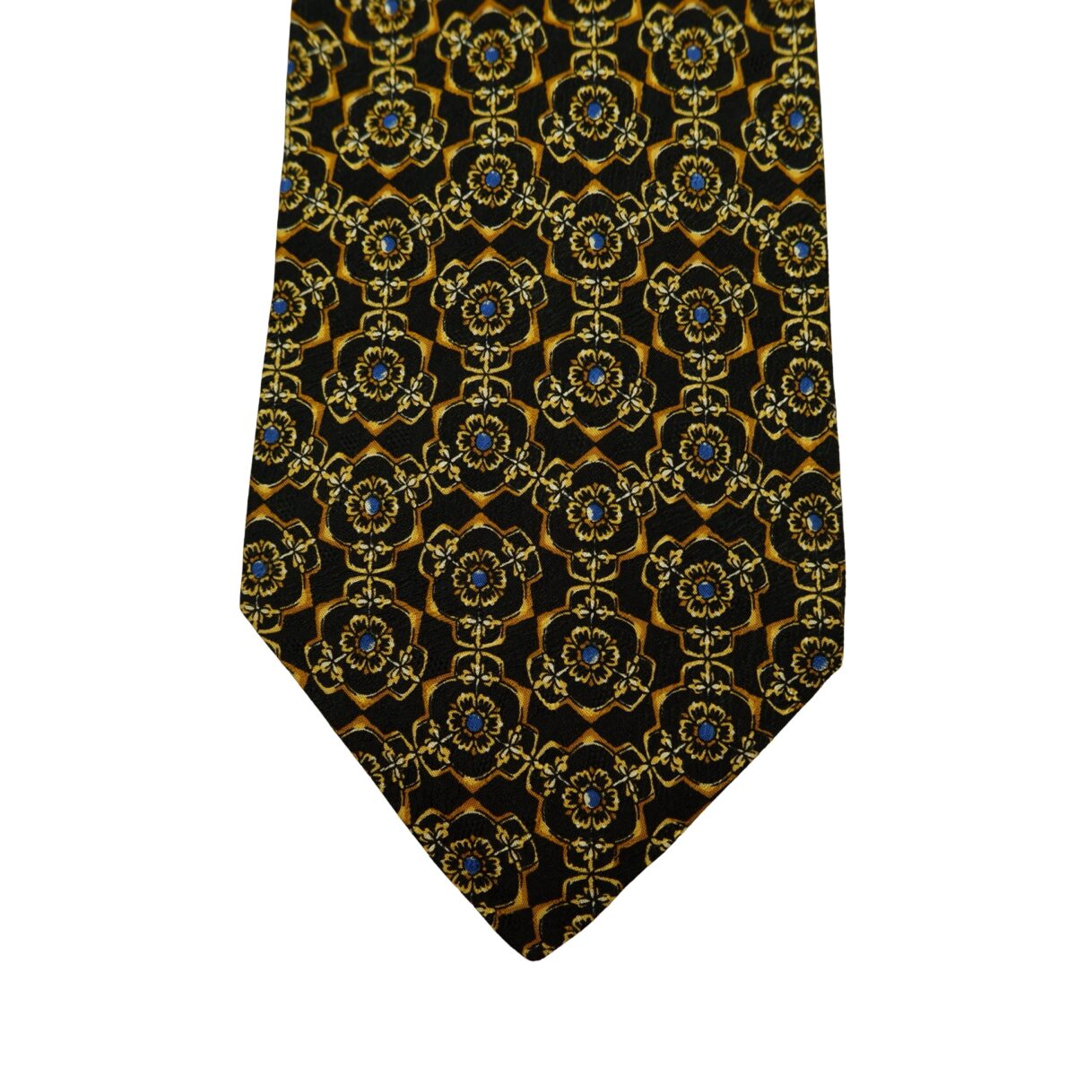 a16587 6 Valentino Tie Silk Black Abstract Pattern Italy (US Import Tax Included) มุมที่ 6