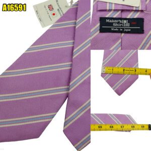 Kamakura Tie Silk Pink Stripe Japan (US Import Tax Included) มุมที่ 1