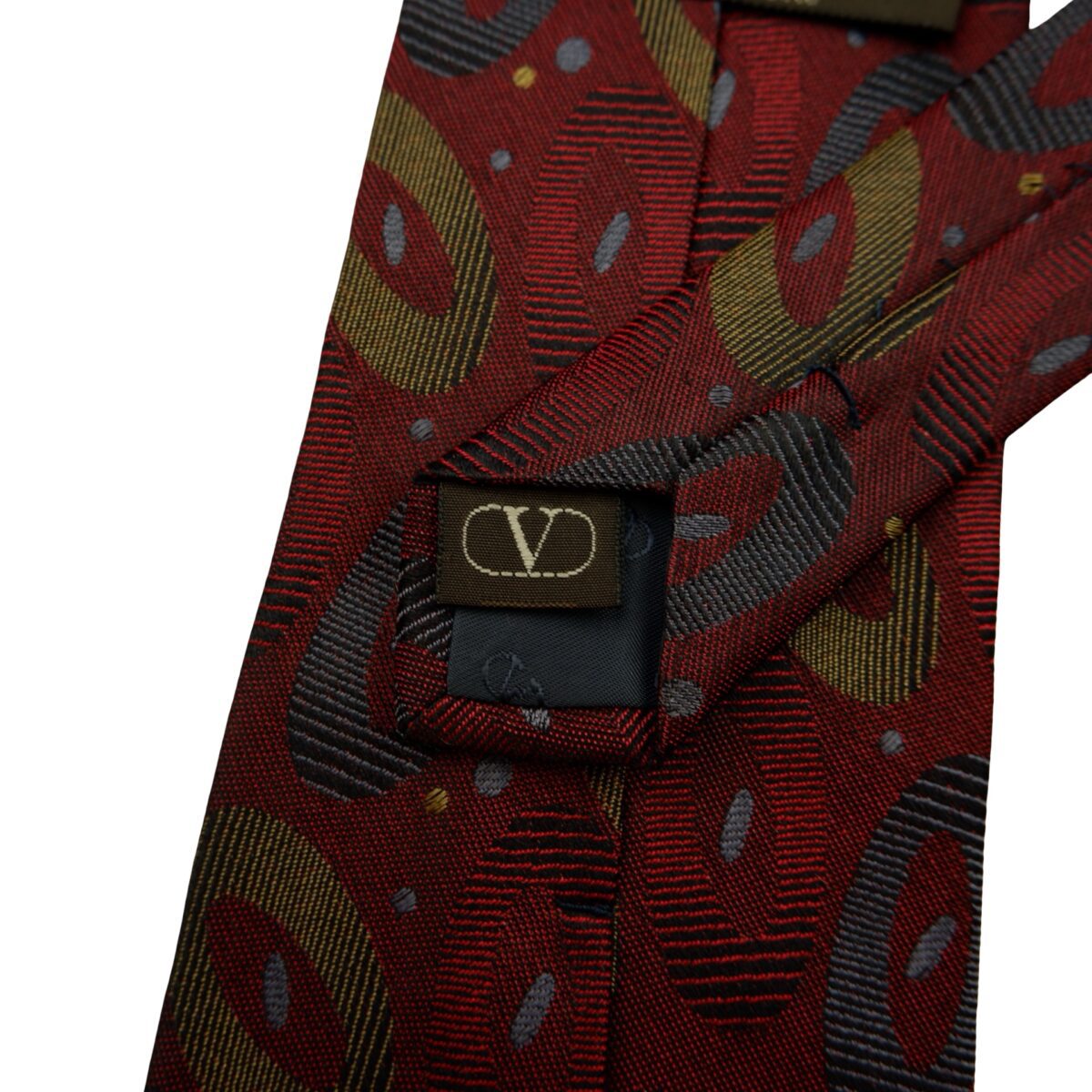 a16592 10 Valentino Tie Silk Brown Abstract Pattern Korea (US Import Tax Included) มุมที่ 10