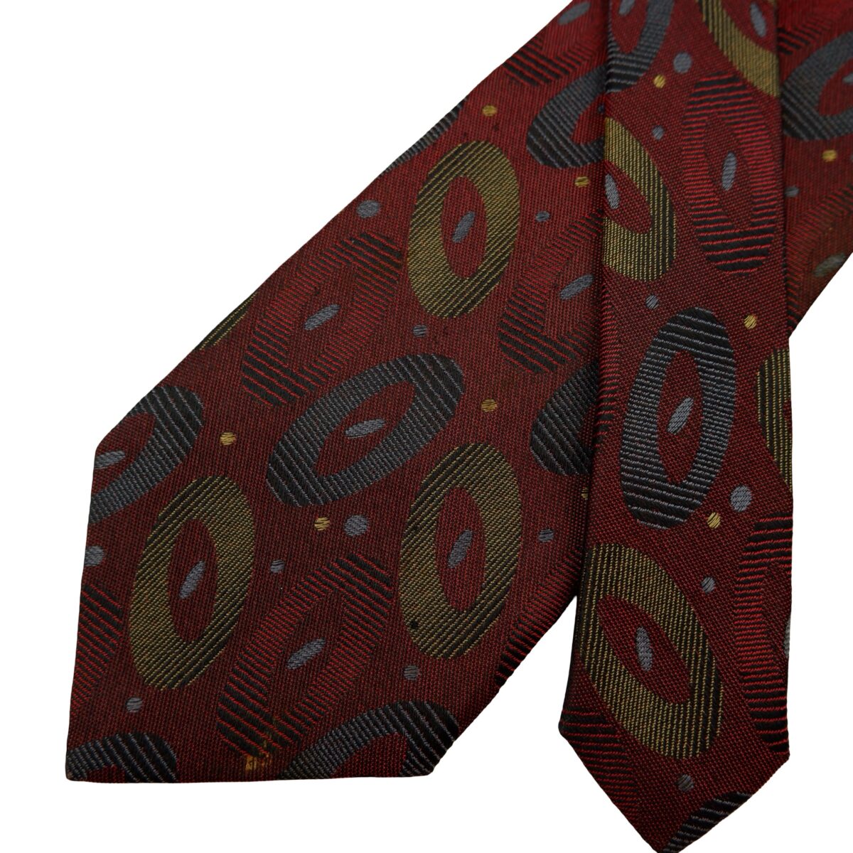 a16592 2 Valentino Tie Silk Brown Abstract Pattern Korea (US Import Tax Included) มุมที่ 2
