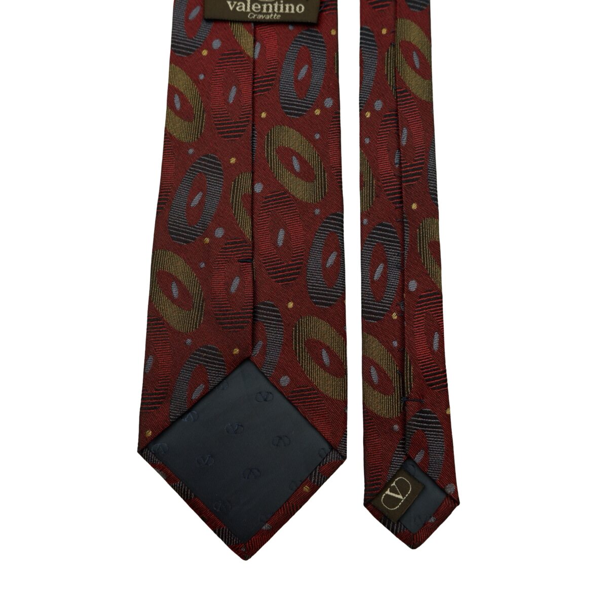a16592 4 Valentino Tie Silk Brown Abstract Pattern Korea (US Import Tax Included) มุมที่ 4
