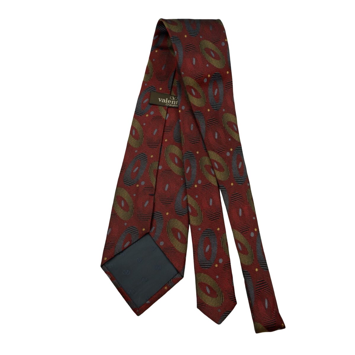 a16592 7 Valentino Tie Silk Brown Abstract Pattern Korea (US Import Tax Included) มุมที่ 7