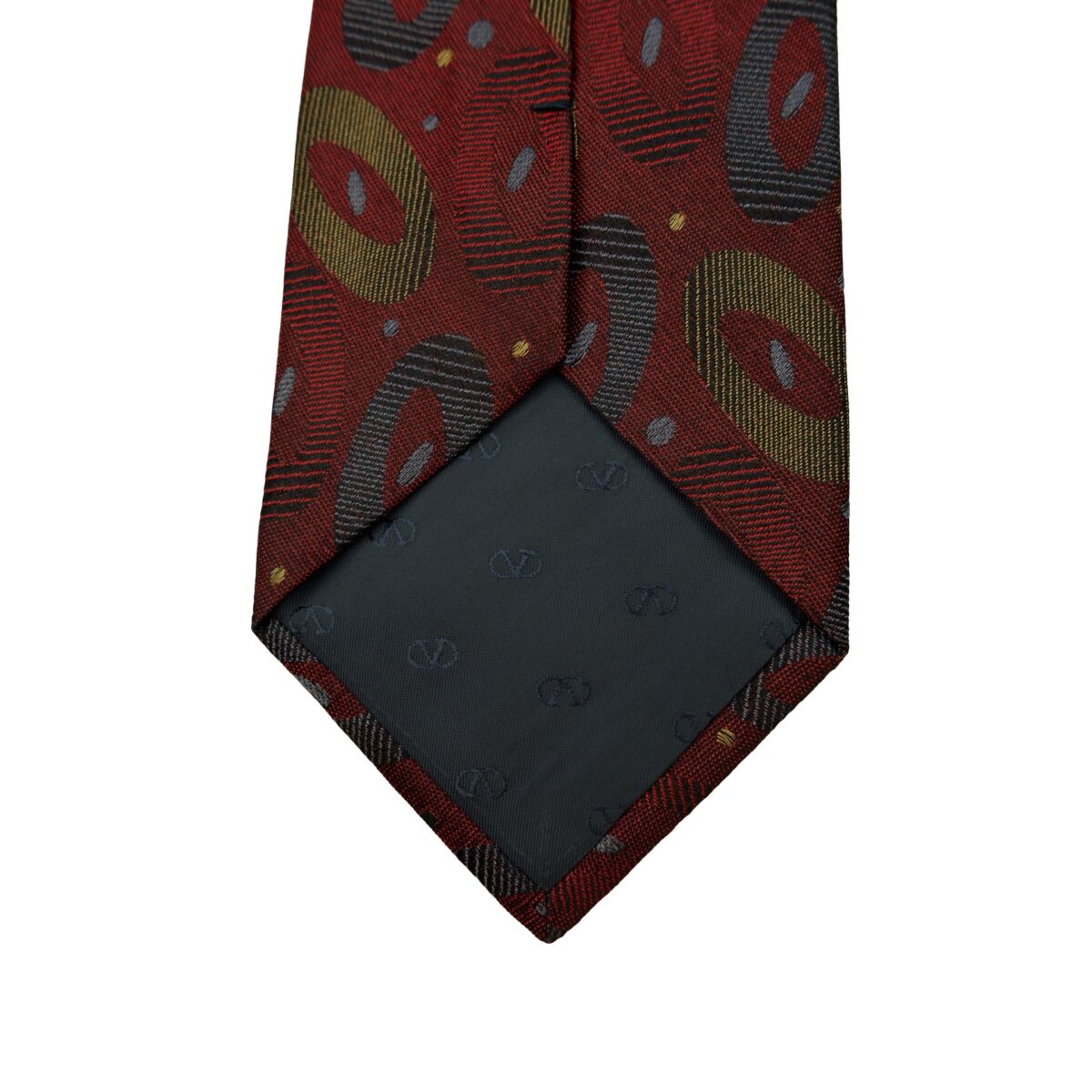 a16592 8 Valentino Tie Silk Brown Abstract Pattern Korea (US Import Tax Included) มุมที่ 8