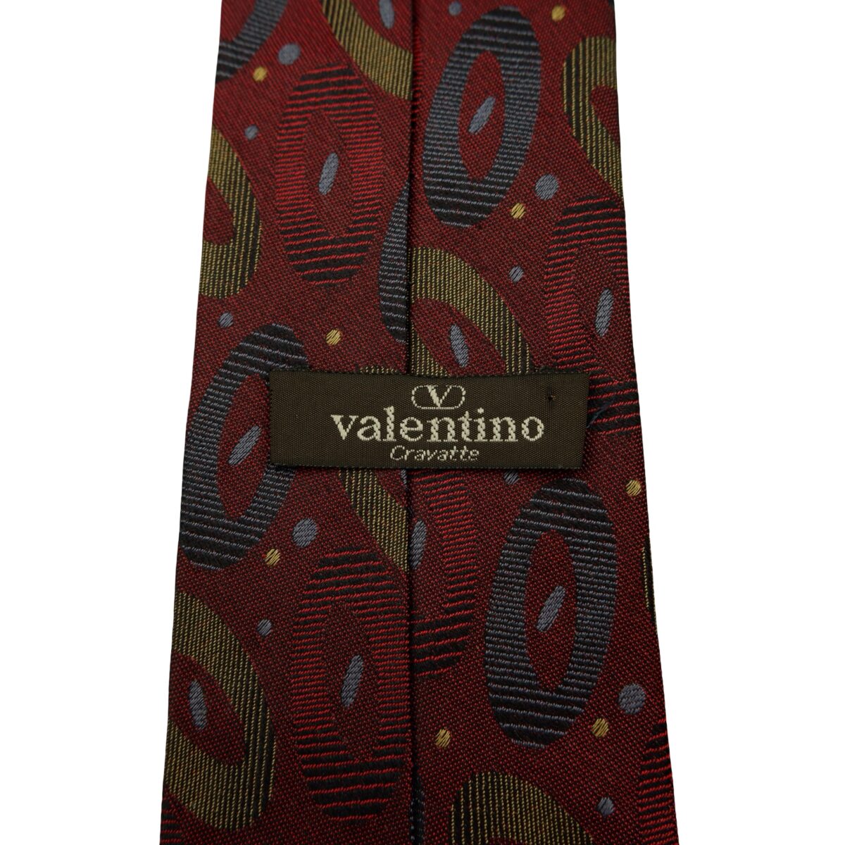 a16592 9 Valentino Tie Silk Brown Abstract Pattern Korea (US Import Tax Included) มุมที่ 9