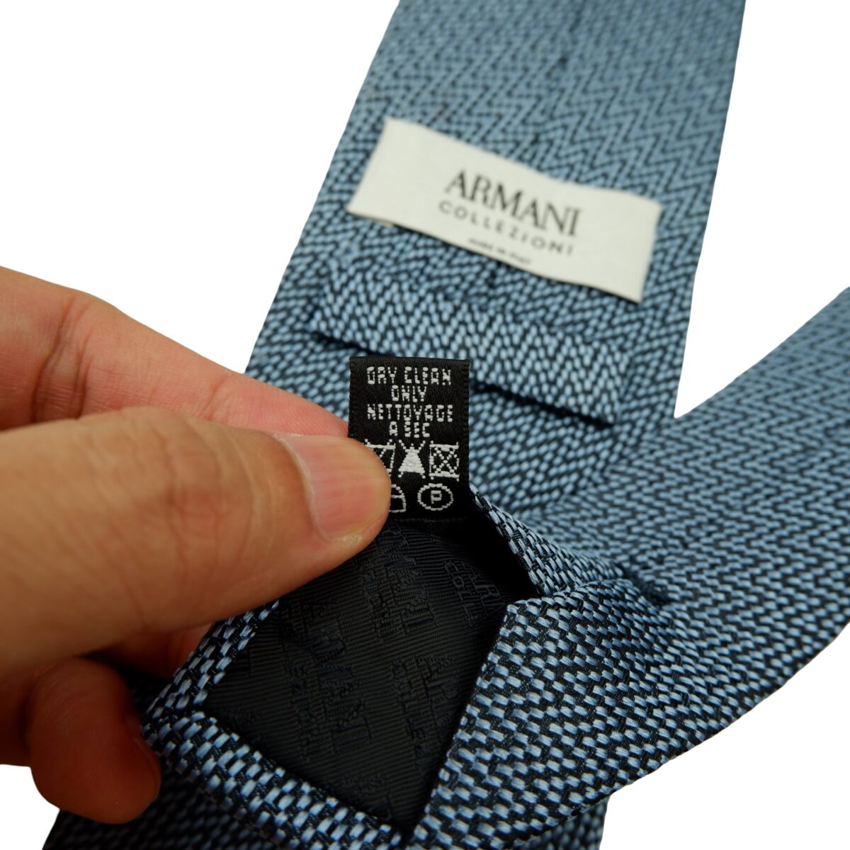 a16594 11 Armani Collezioni Tie Silk Blue Italy (US Import Tax Included) มุมที่ 11