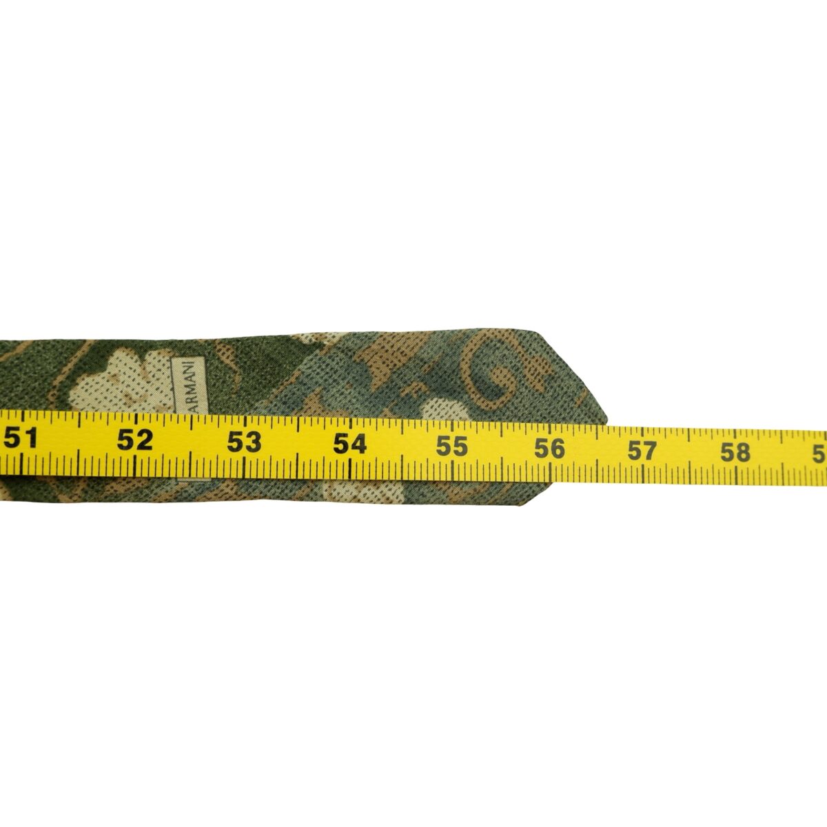 a16595 13 Giorgio Armani Tie Silk Olive Green Abstract Pattern Italy (US Import Tax Included) มุมที่ 13