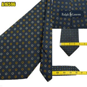 Ralph Lauren Tie Silk Navy Dot Pattern Japan (US Import Tax Included) มุมที่ 1