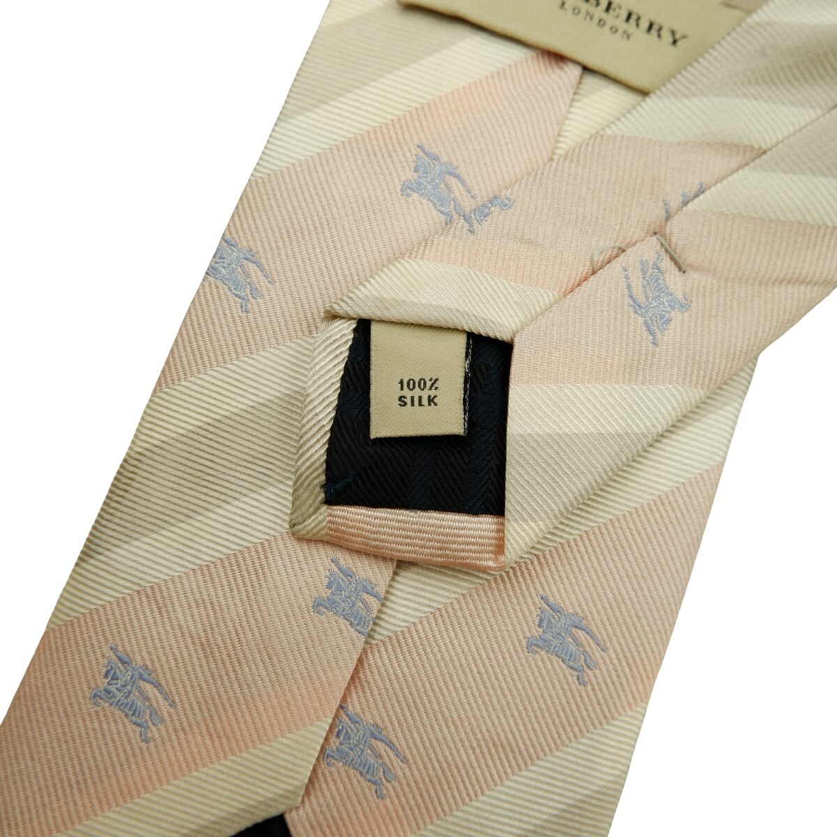 Burberry Tie Silk Pink Gray Stripe Italy (US Import Tax Included) | mesabb clothing Burberry Tie Silk Pink Gray Stripe Italy (US Import Tax Included) มุมที่ 10
