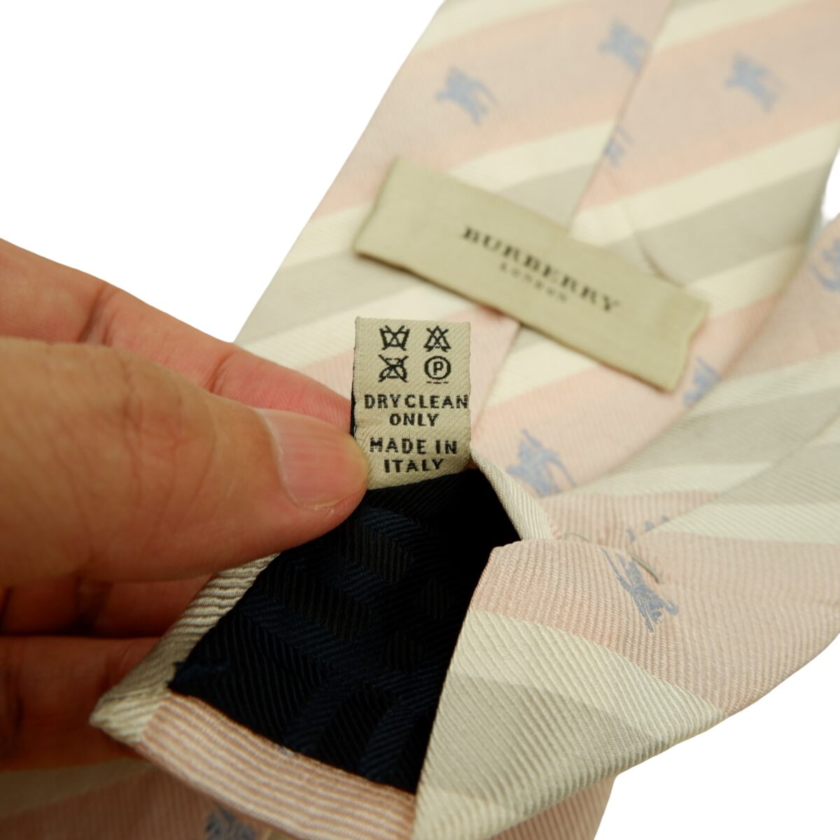 Burberry Tie Silk Pink Gray Stripe Italy (US Import Tax Included) | mesabb clothing Burberry Tie Silk Pink Gray Stripe Italy (US Import Tax Included) มุมที่ 11