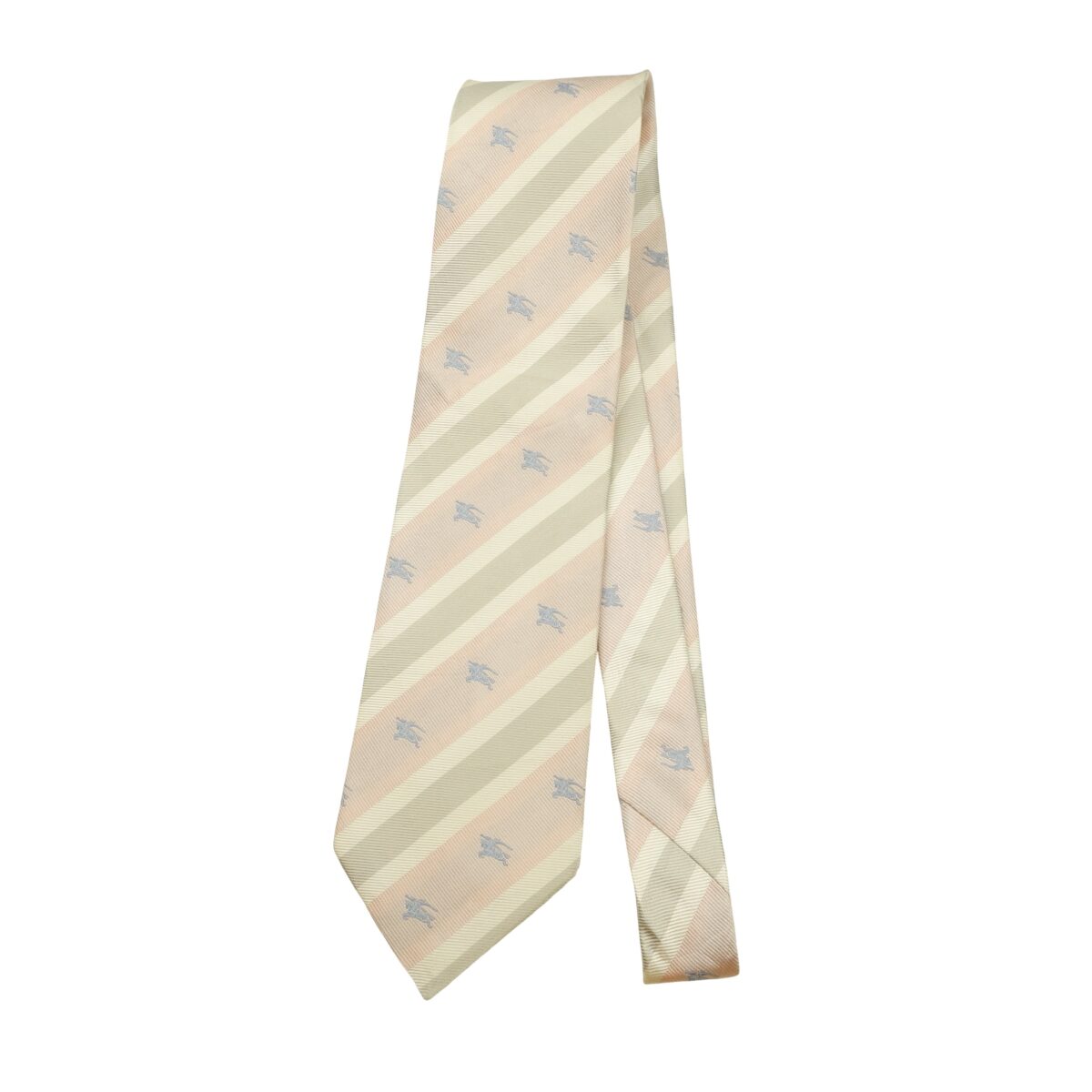 Burberry Tie Silk Pink Gray Stripe Italy (US Import Tax Included) | mesabb clothing Burberry Tie Silk Pink Gray Stripe Italy (US Import Tax Included) มุมที่ 5