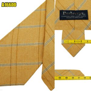 Burberry Tie Silk Linen Brown Check England (US Import Tax Included) มุมที่ 1