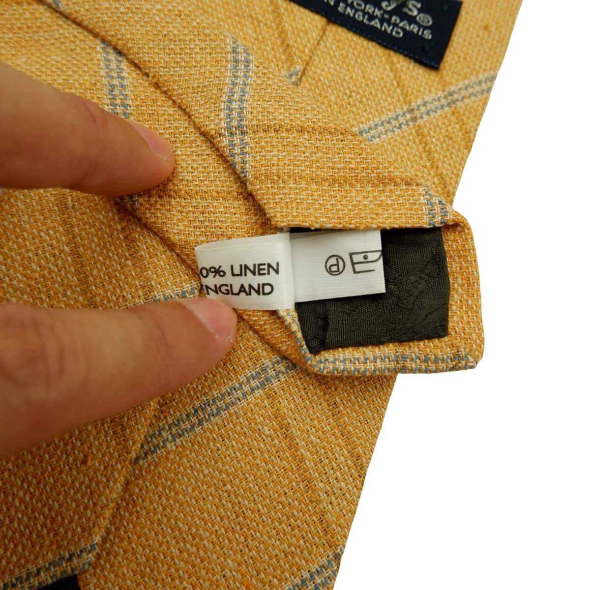 a16600 11 Burberry Tie Silk Linen Brown Check England (US Import Tax Included) มุมที่ 11