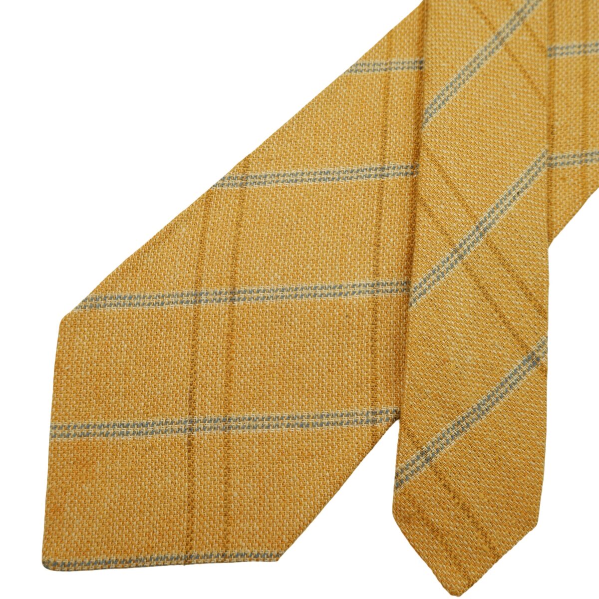 a16600 2 Burberry Tie Silk Linen Brown Check England (US Import Tax Included) มุมที่ 2