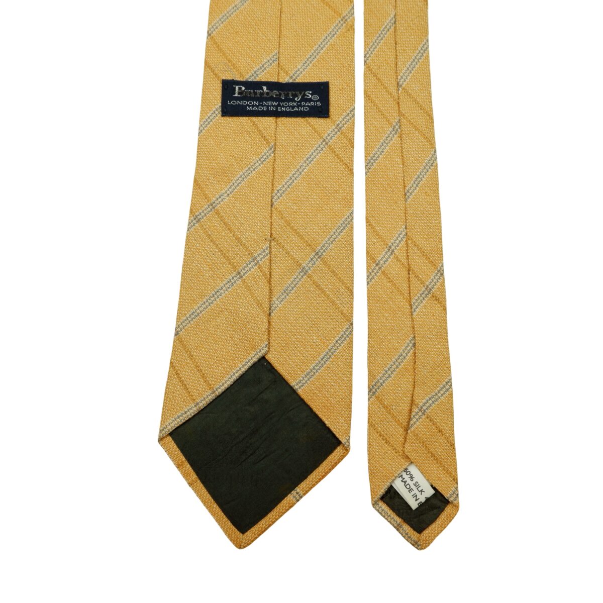 a16600 4 Burberry Tie Silk Linen Brown Check England (US Import Tax Included) มุมที่ 4